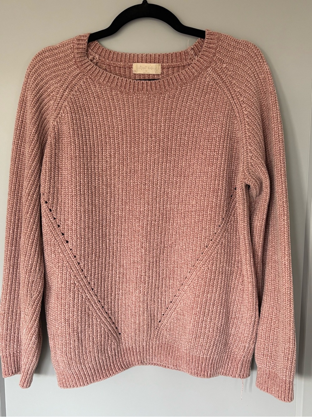 Altar'd State Soft Pink Ribbed Crewneck Sweater